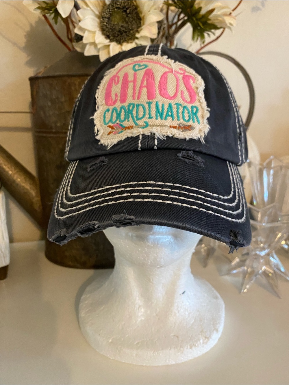 Kbethos "Chaos Coordinator" Distressed dark Navy Cap